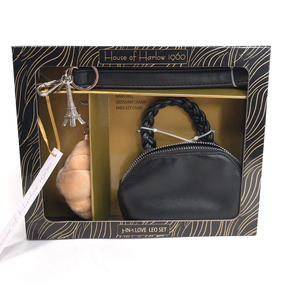 HOUSE OF HARLOW 1960 PARIS Womens‎ Nano Bag Croissant Charm Keychain Gift Set